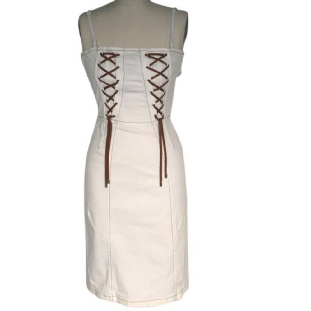 Dolce&Gabbana White Lace Up Cocktail Dress